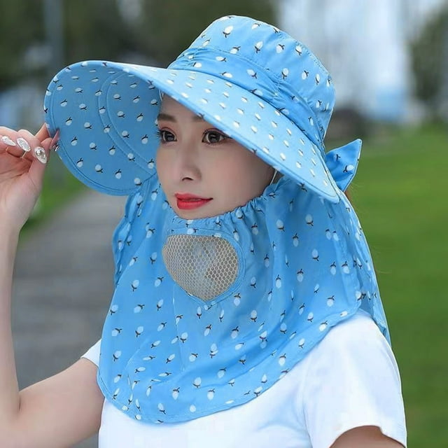 PEIXUN Women Summer Sun Hat Women Adjustable Anti Outdoor Riding Large Hat Sun Visor Protective Hat