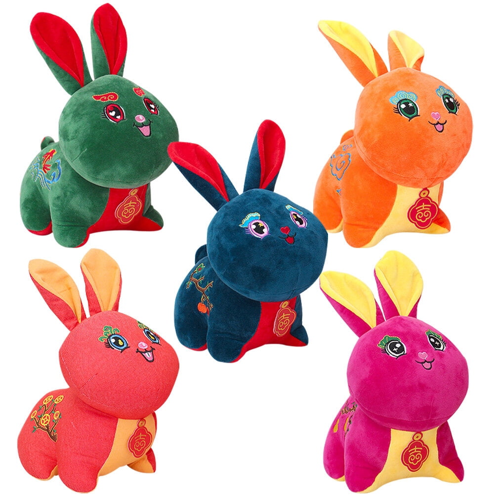 LEORX 5pcs Stuffed Bunny Decoration Soft Plush Rabbit Toys for Car Hanging