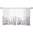 thumbnail image 7 of Sheer Curtains 54 inches Long, Retro Purple Flowers Floral Dragonfly Light Filtering Sheer Window Curtains Rod Pocket Voile Drapes for Bedroom Living Room, 52"W x 54"L 2 Panels, 7 of 7