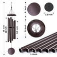 thumbnail image 4 of BSHAPPLUS® 45" Memorial Wind Chimes for Outside, Heavy Duty Metal Brown Chimes with 6 Large Deep Tone Aluminum Tubes for Loss of Loved One,Home Garden Hanging Decor, 4 of 10