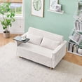 thumbnail image 6 of Pull Out Sofa Bed, 3-in-1 Adjustable Sleeper Sofa Couch with Movable Tabletop and USB Ports, Convertible Loveseat Sofa Bed Pull Out Couch for Living Room, Apartment, Corduroy, Beige, 6 of 9