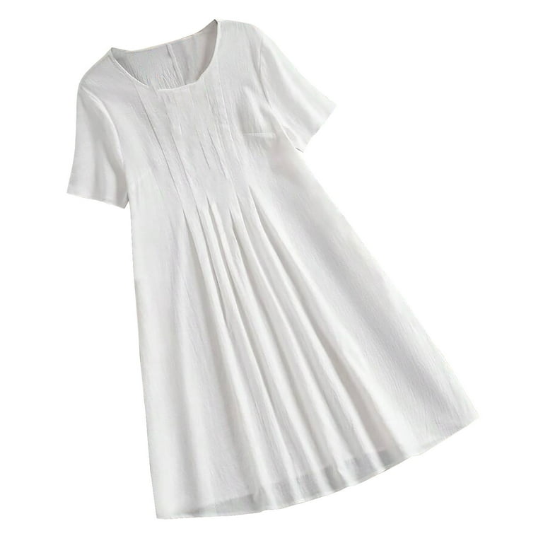 white fit and flare summer dress French Connection Women's Fitted Bodice Midi Dress - Summer White