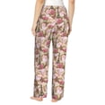 thumbnail image 3 of Naloa Rose Flowers Print Women’s Ultra-Soft Comfy Pajama Lounge Pants with Pockets & Drawstring, 3 of 8