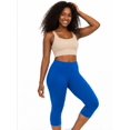 thumbnail image 2 of AXXD Women's Capri Leggings Blue Solid High Waist Yoga Leggings 6, 2 of 8