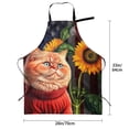 thumbnail image 6 of XMXT 1 Pcs Waterproof Kitchen Cooking Apron, Sunflower Cat Vintage Pattern Adjustable Aprons for Women Men with Pockets, 6 of 9