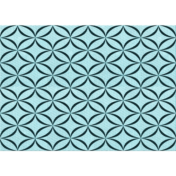 Ahgly Company Machine Washable Indoor Rectangle Transitional Aquamarine Stone Green Area Rugs, 4' x 6'