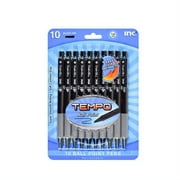 Retractable Tempo Ballpoint Pen, Black, 10pk