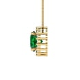 thumbnail image 3 of Clara Pucci 14K Yellow Solid Hypoallergenic Gold 1.16Ct Emerald Round Brilliant Cut Halo Designer Necklace Pendant For May, 3 of 7