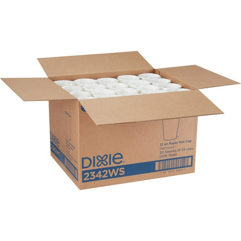 Dixie Pathways 12 oz Paper Hot Cups By GP Pro - 25 / Pack - 20 / Carton - White - Paper - Hot Drink Dixie Pathways 12 oz Paper Hot Cups By GP Pro - 25 / Pack - 20 / Carton - White - Paper - Hot Drink