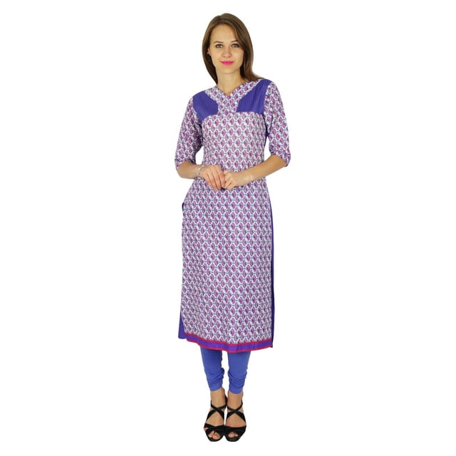 Phagun Kurti Ethnique Indienne en Coton Designer Bollywood Kurta Robe Tunique pour Femmes