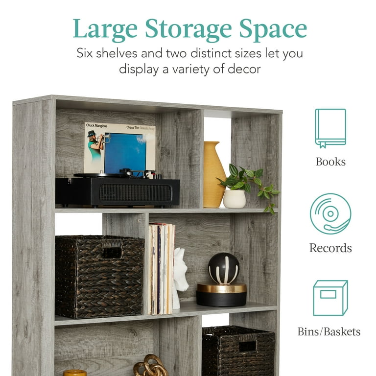 Best Choice Products 3-Tier Mid-Century Modern Wooden Bookcase w