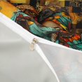 thumbnail image 4 of Castle Fairy Black Girls Twin Duvet Cover,Abstract Swirl Background Design Twin Bedding,Orange Teal Brown,Grey Reversible,1 Duvet Cover and 1 Pillowcase, 4 of 6