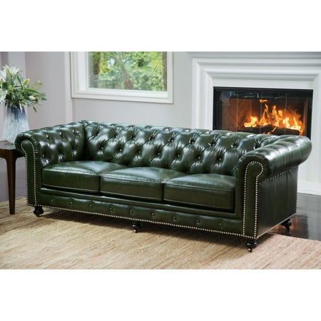Abbyson Xavier Top Grain Waxed Leather Chesterfield Sofa Abbyson Xavier Top Grain Waxed Leather Chesterfield Sofa