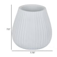thumbnail image 5 of Azra Vase with Ribbed Texture and Wide Opening, 8 Inch White Resin, 5 of 5