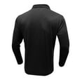 thumbnail image 5 of Aimik Long Sleeve Polo Shirts for Men S - 2Xl Slim Fit Collared Cotton Blend Full Sleeve Casual Workwear Shirt Sporty Striped Printed Lapel Polo Shirts-Black L, 5 of 6