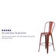 thumbnail image 2 of Commercial Grade 4 Pack 30" High Distressed Kelly Red Metal Indoor-Outdoor Barstool with Back, 2 of 9
