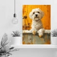 thumbnail image 3 of HFDF Maltese Dog Bathtub,Bathroom Wall Art,Animal Bathroom Art,baby girl nursery wall art for Home Bedroom Livg Room Wall Decor Easy to Hang- canvas prt with , red-3 12x16inch Framed, 3 of 6