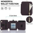 thumbnail image 6 of for Samsung Galaxy Z Flip 6 Luxury Zipper Wallet Phone Case, Multi-function Kickstand Card Holder Adjustable Crossbody Strap, Fashion Flip Case for Women and Girls RFID Blocking - Darkpurple, 6 of 8