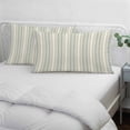 thumbnail image 3 of Light Green Lines Pillow Covers, Linen Long Throw Pillow Case, Retro Minimalist Stripes Pattern Holiday Pillow Protector Decorative Cushion Cover for Living Room/Bedroom 20" x 26", 3 of 8