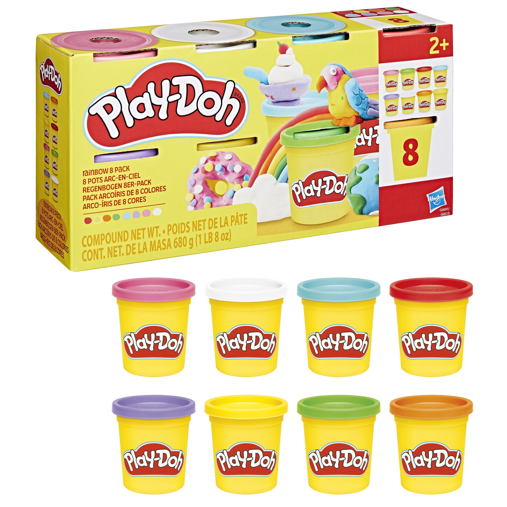 Play-Doh 8 Pack Rainbow Colors, 3 Ounce Cans, Arts & Crafts for Kids 2+
