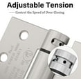 6 Pack 4 Inch Self Closing Door Hinges Brushed Nickel Spring Hinge 5/8 ...