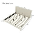 thumbnail image 3 of Noble House Modern Velvet Upholstered Platform Bed Frame,King Size,Beige, 3 of 6