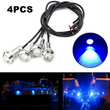 CAIJIEXI 4Pcs Dc 12V-3W Blue Led Marine Lighting Boat Lights Spot-Lighting Light Portable Waterproof Underwater Car Truck Boats Lamps