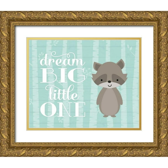 Robinson, Tamara 32x26 Gold Ornate Wood Framed with Double Matting Museum Art Print Titled - Dream Big Raccoon