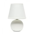 thumbnail image 2 of Simple Designs 8.66" Compact Ceramic Globe Table Lamp with Stylish Shade, LED Bulb Included, Off White, 2 of 9