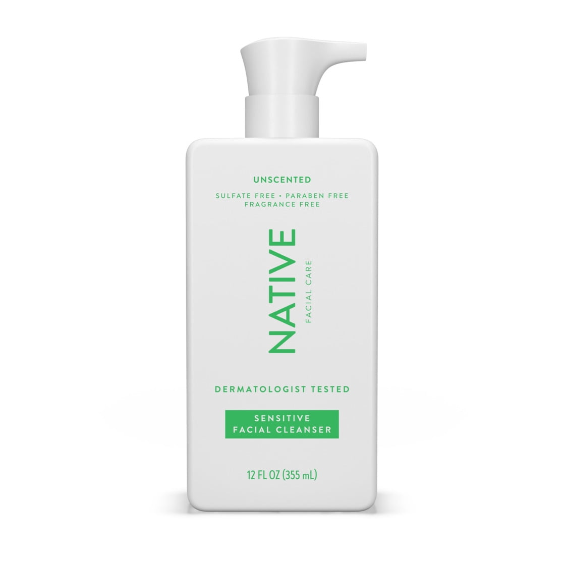 Native Sensitive Facial Cleanser Unscented Sulfate-Free For All Skin Types 12 oz
