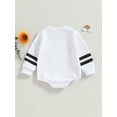 thumbnail image 2 of ZAXARRA Infant Baby Sweatshirt Rompers Cute Rugby Letter Print Long Sleeve Pullovert Jumpsuit for Newborn Fall Clothes, 2 of 5