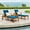 Teak/Blue, variant on GDF Studio Abena Outdoor Acacia Wood 3 Piece Adjustable Chaise Lounge Chat Set with Cushion, Teak and Blue