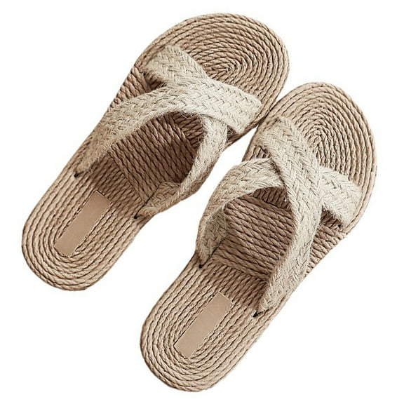 Flat Slippers Cloth Outdoor Sandals Pearlescent Household Miss Women's 6 Upper: