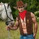 thumbnail image 5 of ColoMX Disfraz de cosplay de vaquero para hombres Vest Western Cowboy Vest casual Finge Hippie Disfraz Chaleco Western Party Bandanas Cowgirl Hat Brown 140-160 XL, 5 of 7