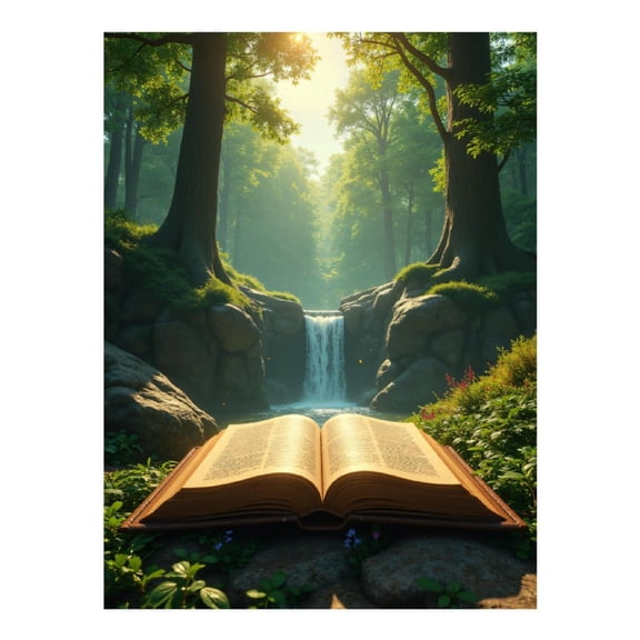 Diamond Art Kits for Adults, Forest Waterfall Tranquility 5D Diamond Painting Kits for Adults Beginners, DIY Full Drill Diamond Painting, Gem Art and Crafts 12x16