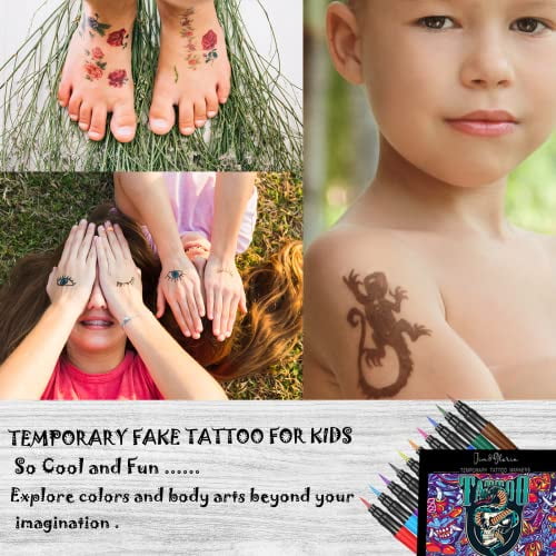 Jim&Gloria Temporary Tattoo Pen, Fake Tattoos Kit, Tattoo Art