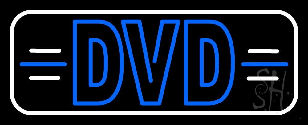Dvd White Border LED Neon Sign 10 x 24 - inches, Clear Edge Cut Acrylic ...