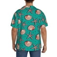 thumbnail image 3 of Gukieu Starfish and Shell Print Men's Short-sleeved Shirts, Button-down Pocket Shirts, T-shirts, Beach Vacation Travel Summer Clothing-4X-Large, 3 of 5