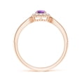 thumbnail image 2 of ANGARA Natural 0.25 Ct. Amethyst with Diamond Halo Ring in 14K Rose Gold for Women (Ring Size: 11.5), 2 of 10