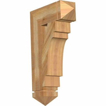 Ekena Millwork 6"W x 24"D x 36"H Merced Arts & Crafts Rough Sawn Bracket, Western Red Cedar