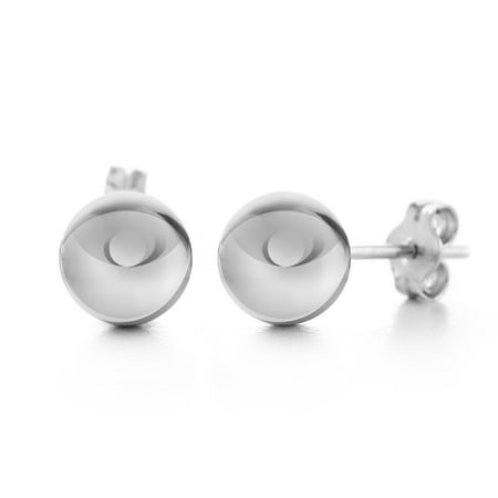 Womens Polished 7mm Ball Post Earring in Sterling Silver