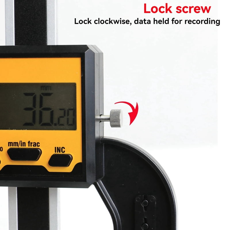 Symkmb 0-80mm Digital Depth Gauge for Woodworking Measuring Tool Digital Caliper Mini Digital Height Gauge Depth Guage Aluminum Alloy Black
