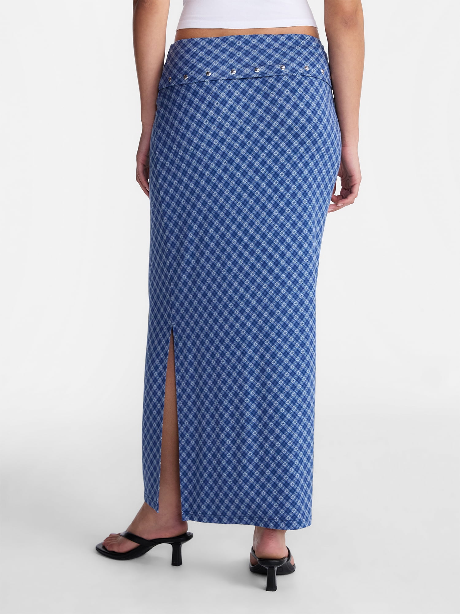 No Boundaries Foldover Knit Maxi Skirt, Women's XXS-XXL