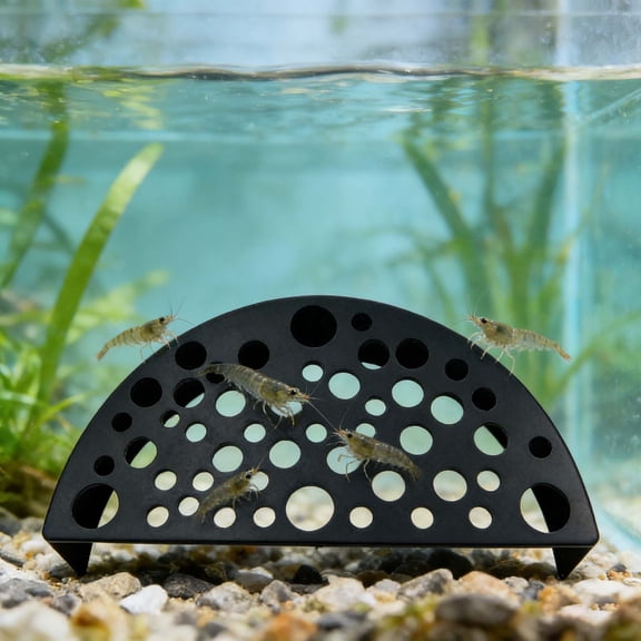Set of 2 Shrimp Hides for Aquarium Shrimp Hides Hideout Aquarium Cave Fish Tunnel for Fish Tank Accessories Decor(Black)