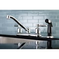 thumbnail image 2 of Kingston FB112DL Concord Two-Handle 4-Hole 8" Centerset Kitchen Faucet with Side Sprayer in Polished Chrome, 2 of 5