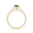 thumbnail image 2 of ANGARA Lab Grown Oval Emerald Halo Split Shank Engagement Ring for Women in 14K Yellow Gold (Size-7x5mm) | May Birthstone, Birthday, Anniversary, Jewelry Gift for Women | Lab-Grown Emerald Ring, 2 of 8