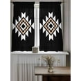 thumbnail image 4 of Black White Beige Boho Curtains 54 Inch Length, Sheer Curtains for Bedroom Living Room Window Western Geometric Aesthetic Rod Pocket Voile Drapes Kitchen Curtains Small Half Window 42"x54" 2 Panels, 4 of 7