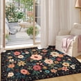 thumbnail image 6 of DUKINO 2x3 Rugs for Entryway, Floral Indoor Washable Door Mat, Non Slip Boho Small Rug for Kitchen, Soft Low Pile, Front Door Throw Rug for Entrance, Bedroom, Kitchen, Laundry, Bathroom, Black, 6 of 8