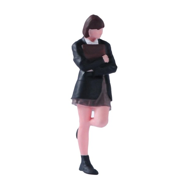 Figura De Niña A Escala 1:64, Estudiante De Pelo Corto Sosteniendo Un Libro.