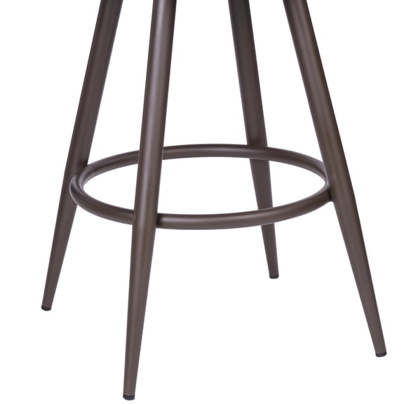 Modern Bar Stool - Swivel Counter Height Stool - Vintage Brown Faux Leather - Home Bar Furniture